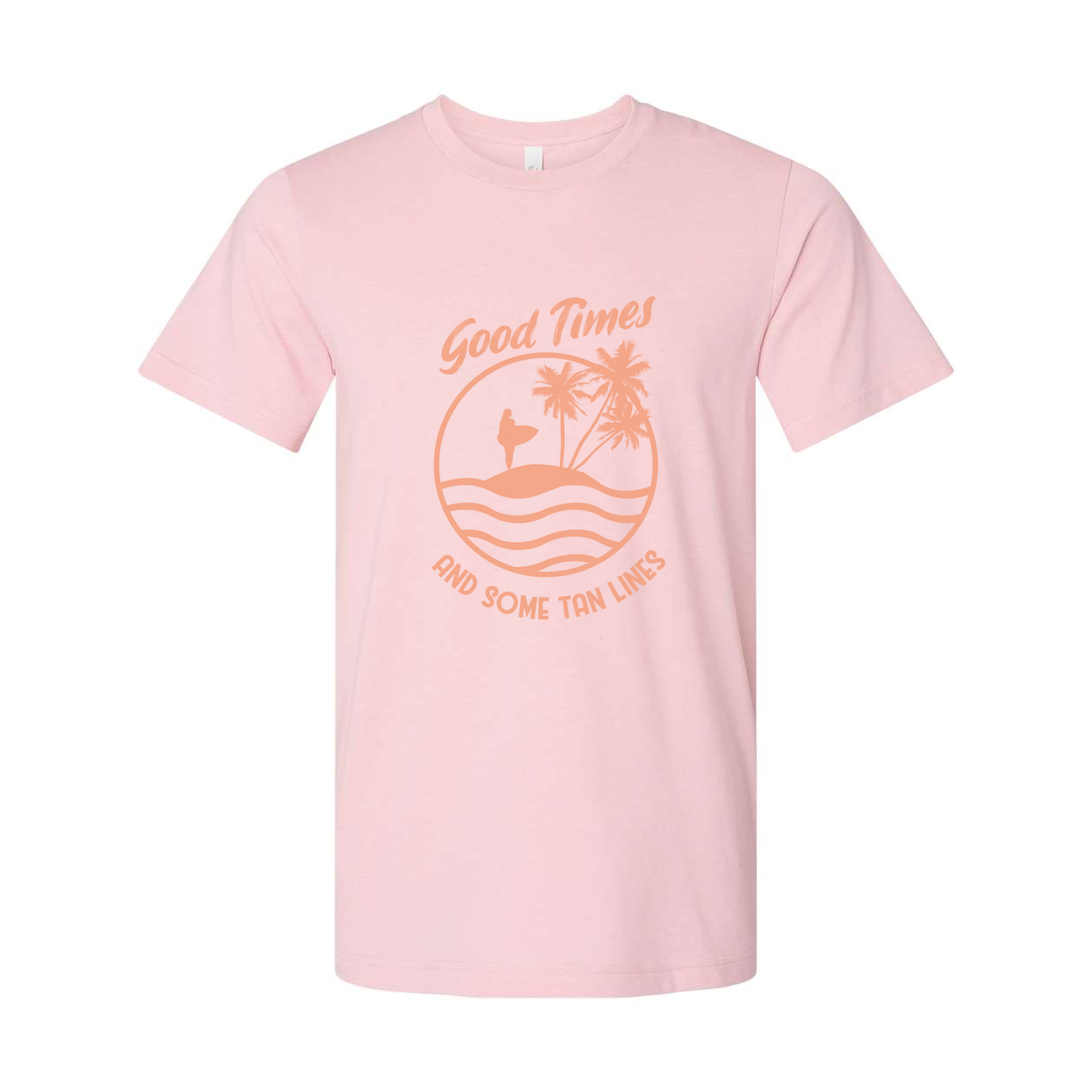 Surfing Themed Unisex Graphic Tee With Good Times And Some Tan Lines For Summer And Beyond