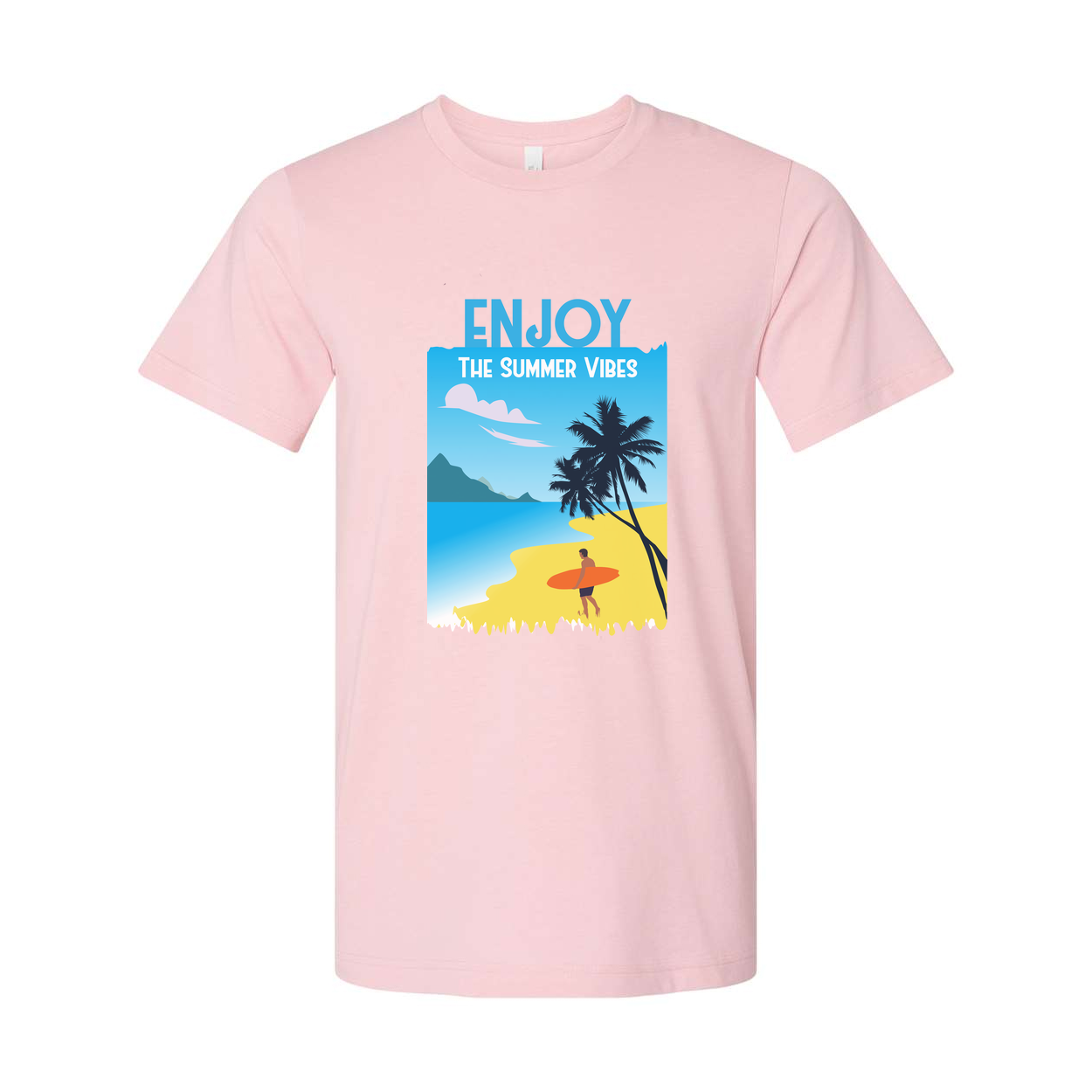 Unisex Surfing Graphic Tee With Beach Scene And Summer Vibes Artwork Design For Casual Wear