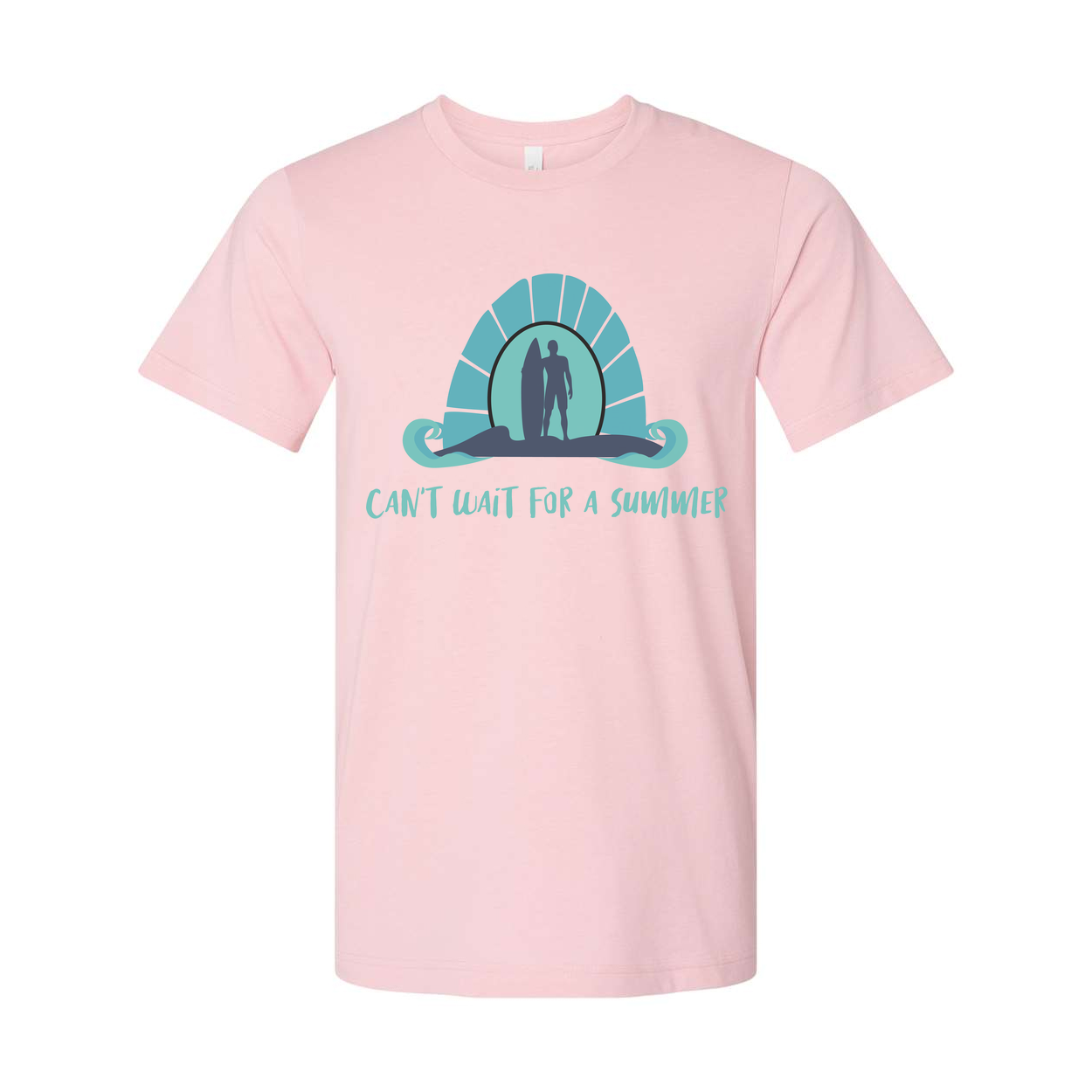 Unisex Surfing Graphic T Shirt With Wave Sunrise Design Can't Wait for a Summer Beachwear Essential