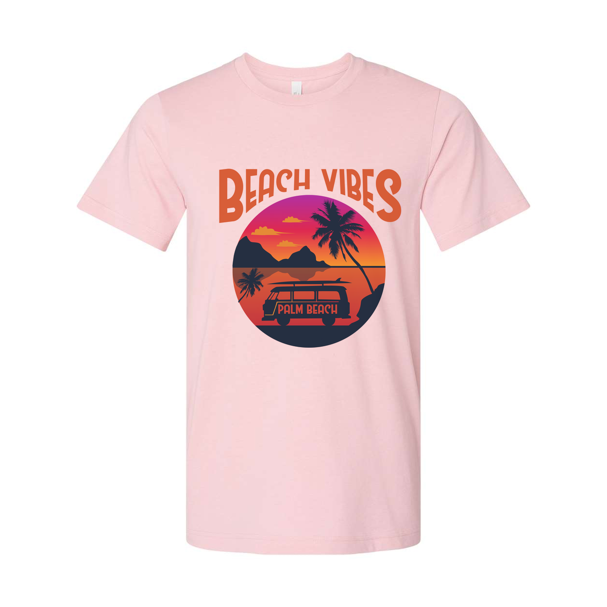 Beach Vibes Palm Beach Sunset Surfing Unisex Graphic Tee For Summer Beachwear And Casual Outdoor Wear