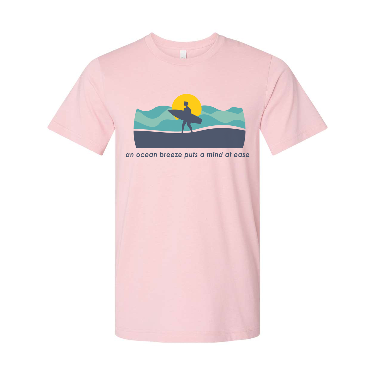 Surfer Graphic Unisex T Shirt With Ocean Waves And Sun Beach Vibes Casual Collection