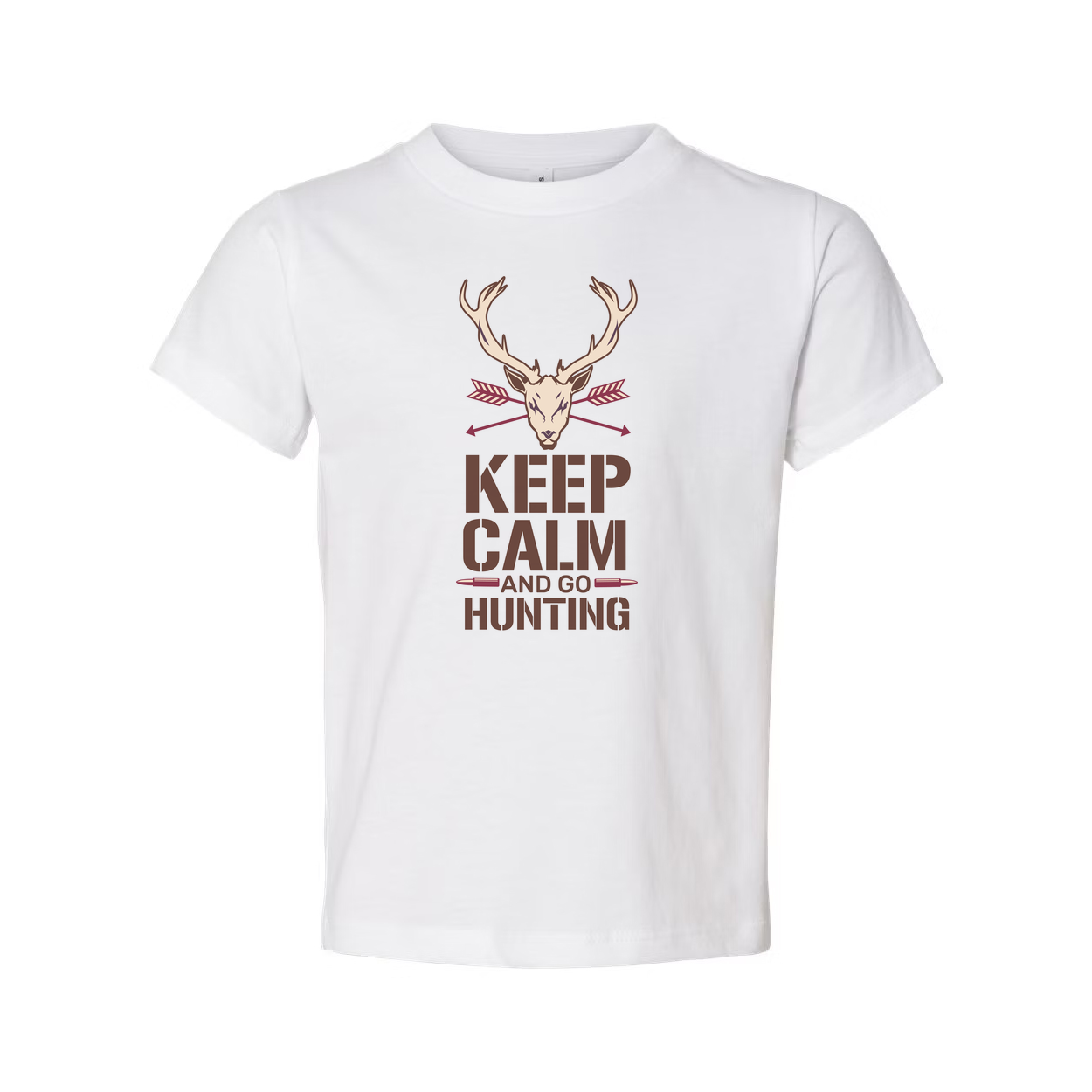 Unisex Hunting T Shirt With Deer Head Graphic And Keep Calm Theme For Outdoor Enthusiasts