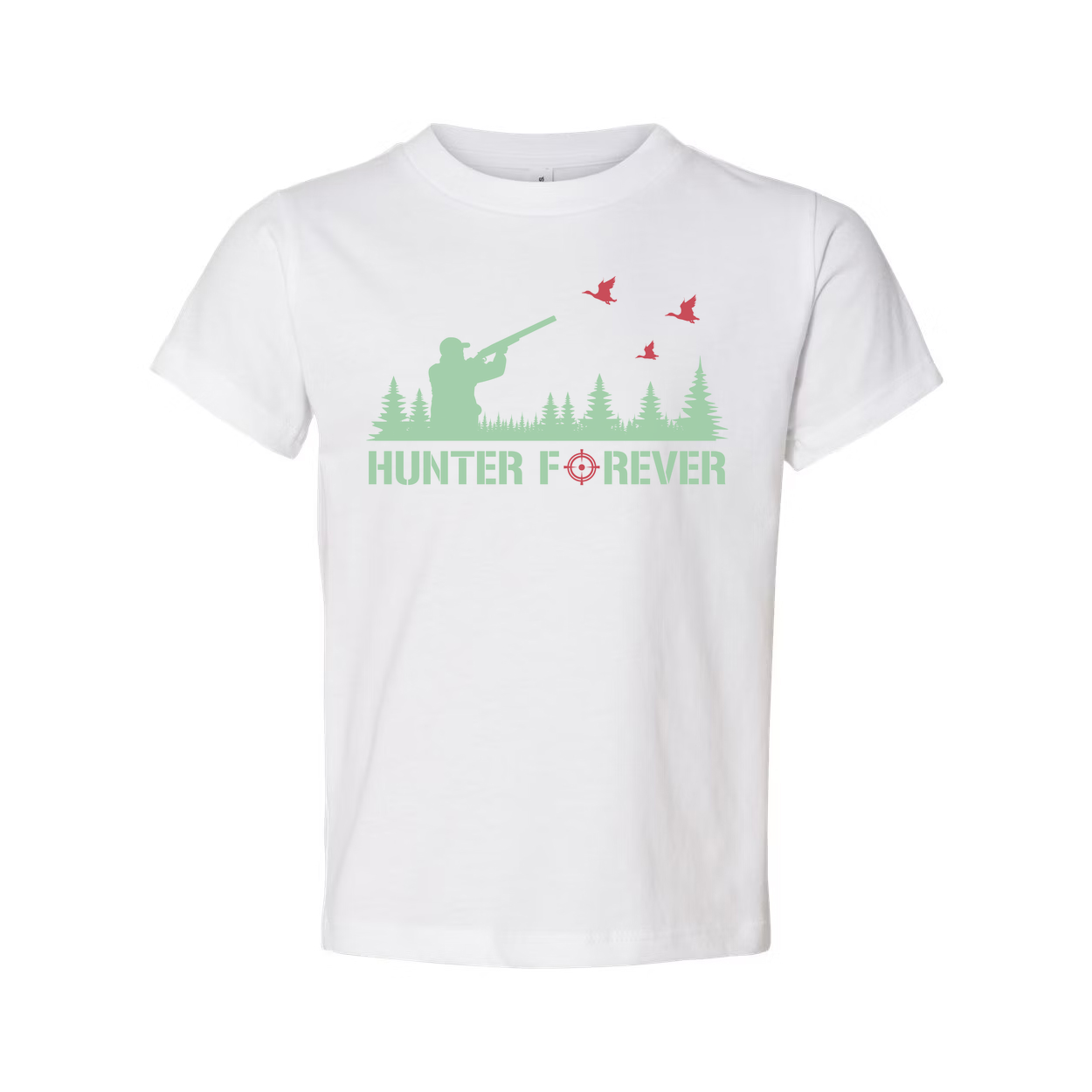 Unisex Hunting Graphic Tee With Hunter Forever Forest Silhouette