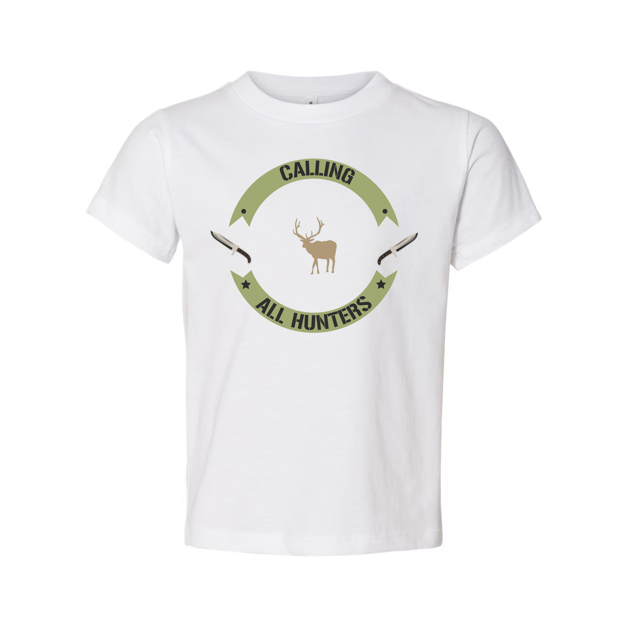 Calling All Hunters Deer Emblem Graphic T Shirt For Outdoors Enthusiasts Unisex Apparel