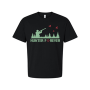 Unisex Hunting Graphic Tee With Hunter Forever Forest Silhouette