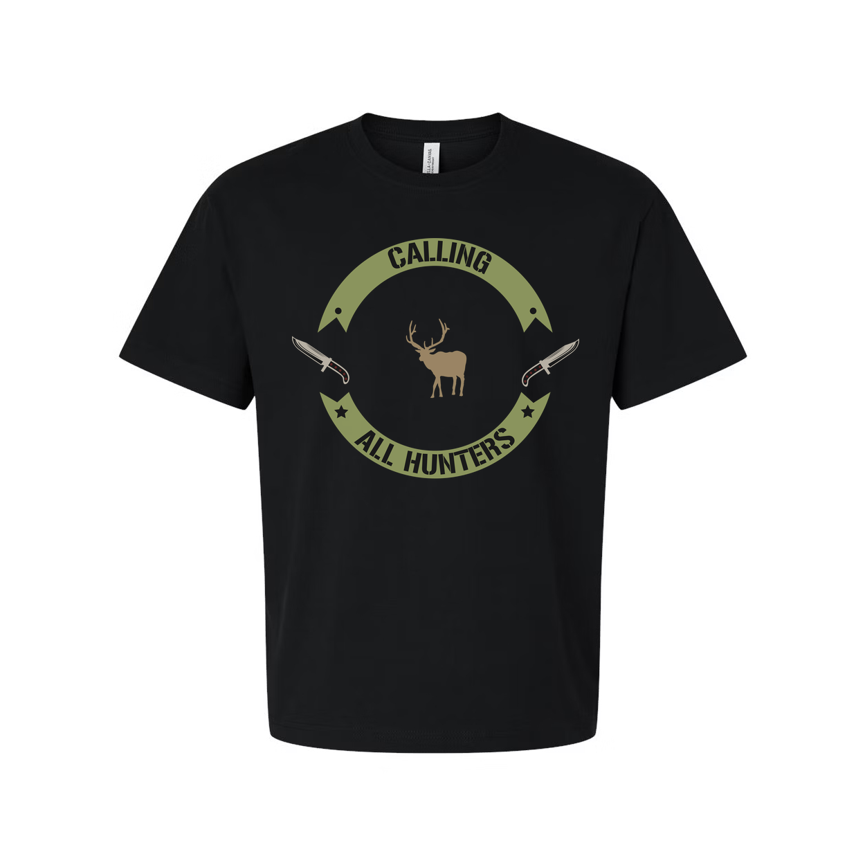 Calling All Hunters Deer Emblem Graphic T Shirt For Outdoors Enthusiasts Unisex Apparel
