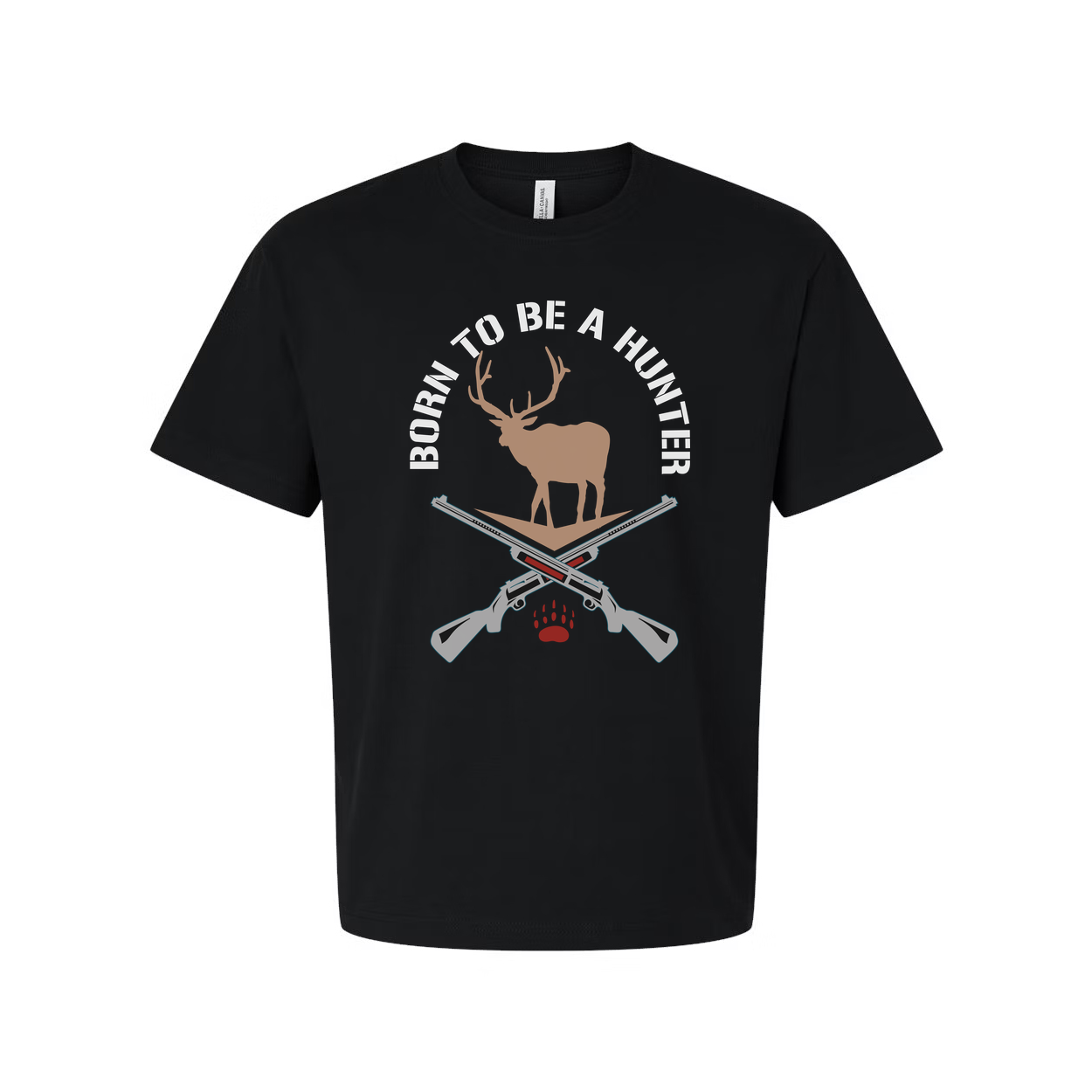Born To Be A Hunter Deer Silhouette With Crossed Rifles Unisex T Shirt