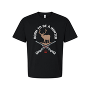 Born To Be A Hunter Deer Silhouette With Crossed Rifles Unisex T Shirt