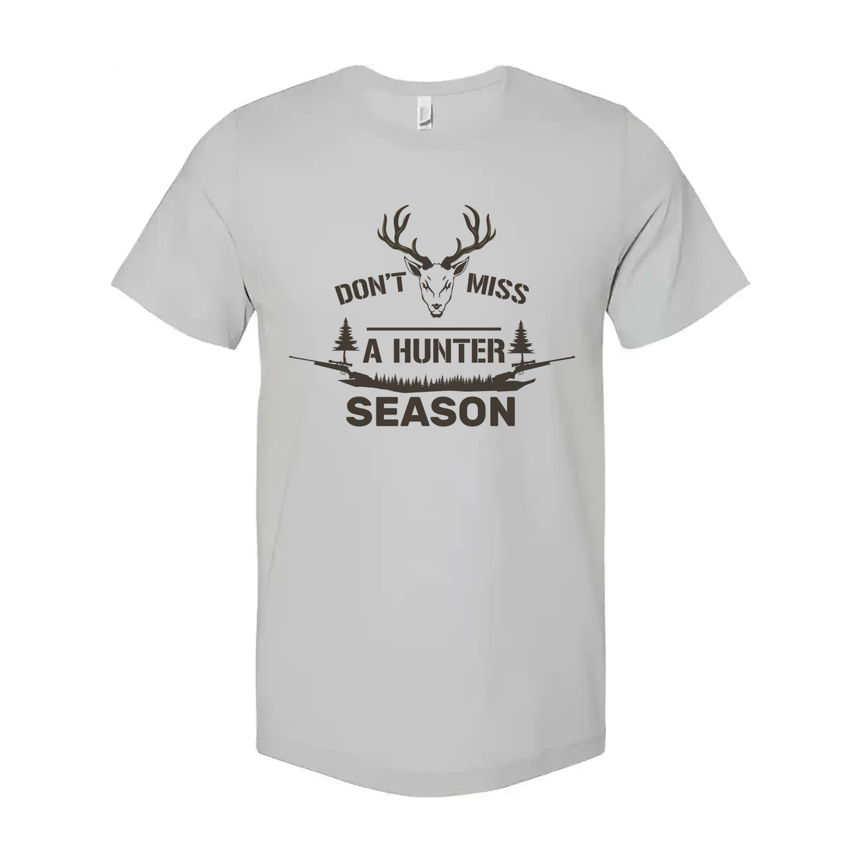 Don't Miss A Hunter Season Deer Head Graphic T Shirt With Rifle Silhouette For Outdoor Enthusiasts