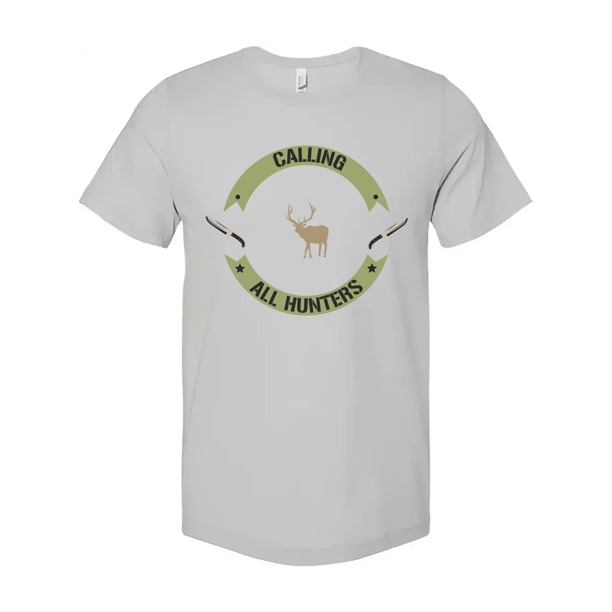 Calling All Hunters Deer Emblem Graphic T Shirt For Outdoors Enthusiasts Unisex Apparel