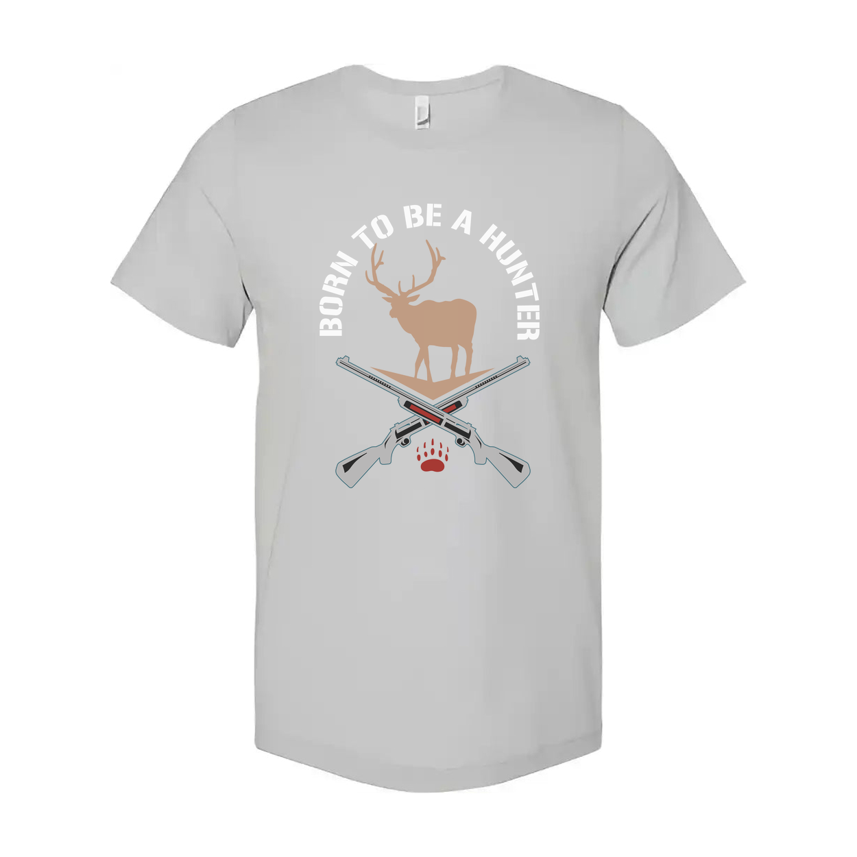 Born To Be A Hunter Deer Silhouette With Crossed Rifles Unisex T Shirt