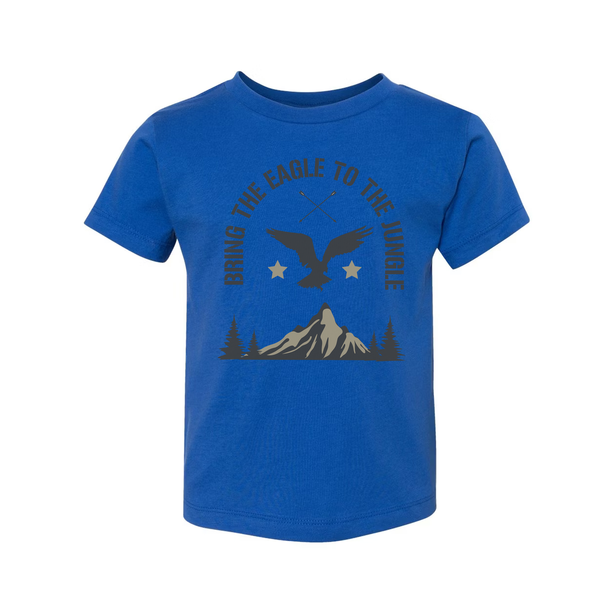 Unisex Outdoor Eagle Graphic T Shirt With Mountain Peak And Forest Silhouette Design