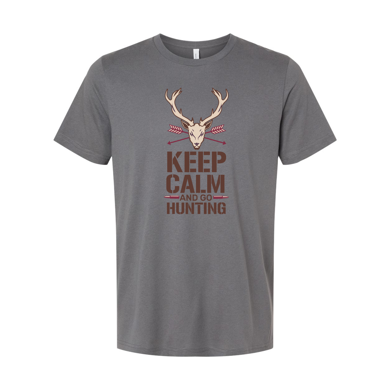 Unisex Hunting T Shirt With Deer Head Graphic And Keep Calm Theme For Outdoor Enthusiasts