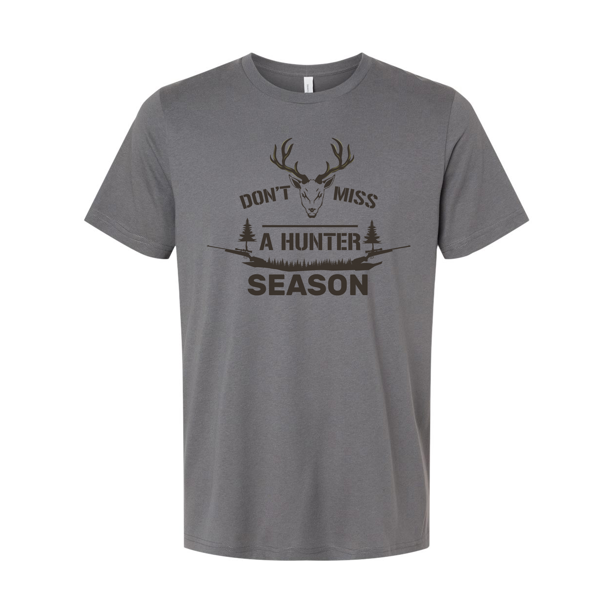 Don't Miss A Hunter Season Deer Head Graphic T Shirt With Rifle Silhouette For Outdoor Enthusiasts