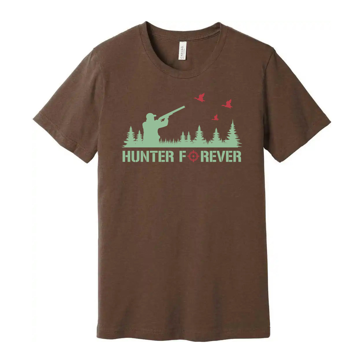 Unisex Hunting Graphic Tee With Hunter Forever Forest Silhouette