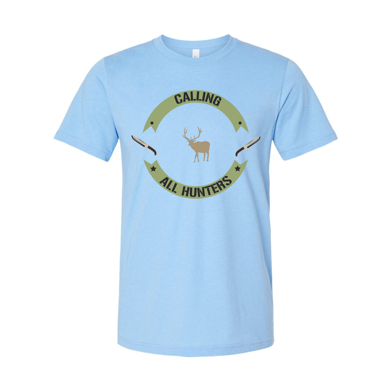 Calling All Hunters Deer Emblem Graphic T Shirt For Outdoors Enthusiasts Unisex Apparel