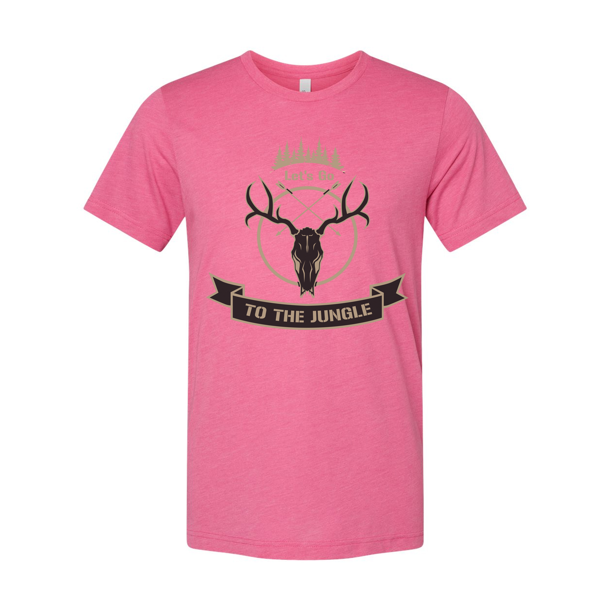 Unisex Hunting T Shirt With Deer Skull Graphic And Jungle Theme Emblem For Outdoor Adventure
