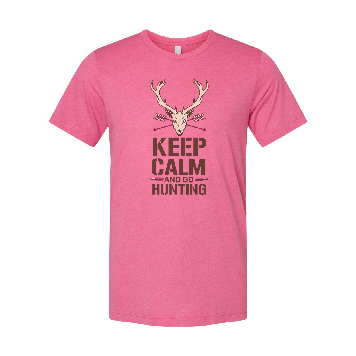 Unisex Hunting T Shirt With Deer Head Graphic And Keep Calm Theme For Outdoor Enthusiasts