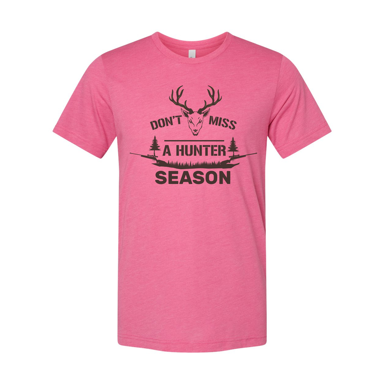 Don't Miss A Hunter Season Deer Head Graphic T Shirt With Rifle Silhouette For Outdoor Enthusiasts