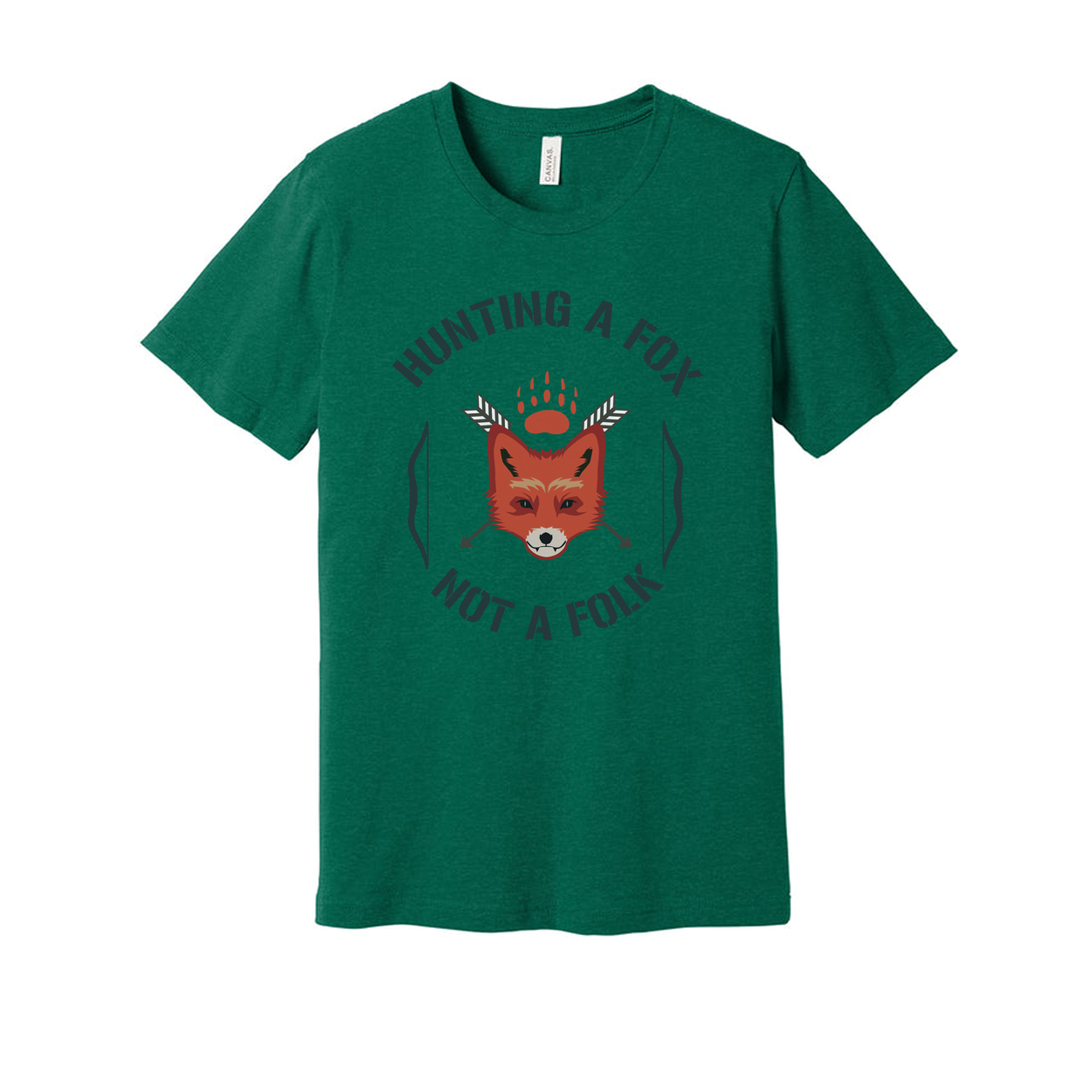 Graphic Tee Hunting A Fox Not A Folk Featuring A Red Fox Head With Arrows Emblem