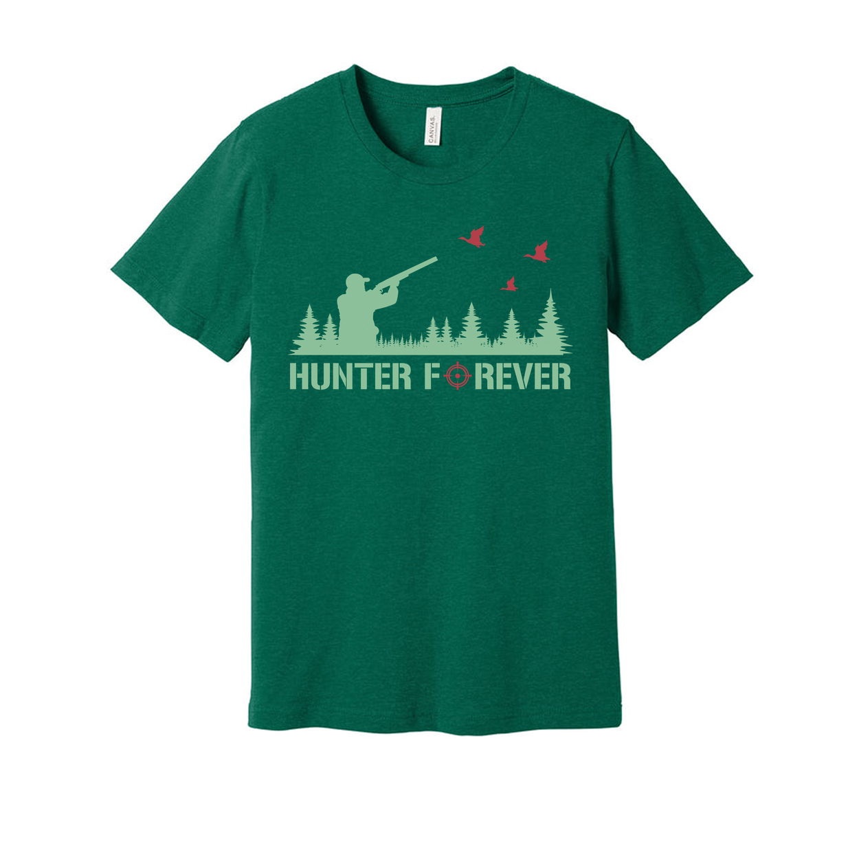 Unisex Hunting Graphic Tee With Hunter Forever Forest Silhouette