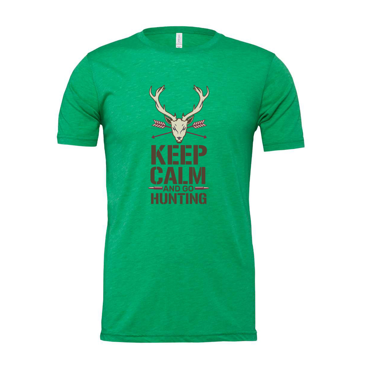 Unisex Hunting T Shirt With Deer Head Graphic And Keep Calm Theme For Outdoor Enthusiasts