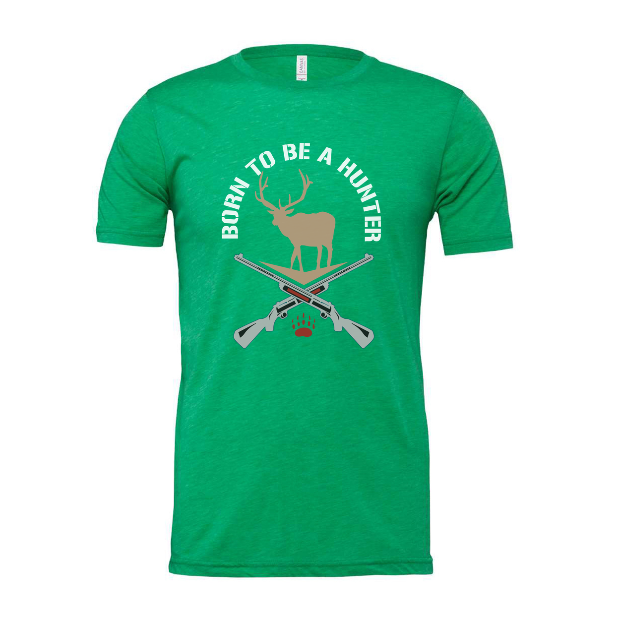 Born To Be A Hunter Deer Silhouette With Crossed Rifles Unisex T Shirt