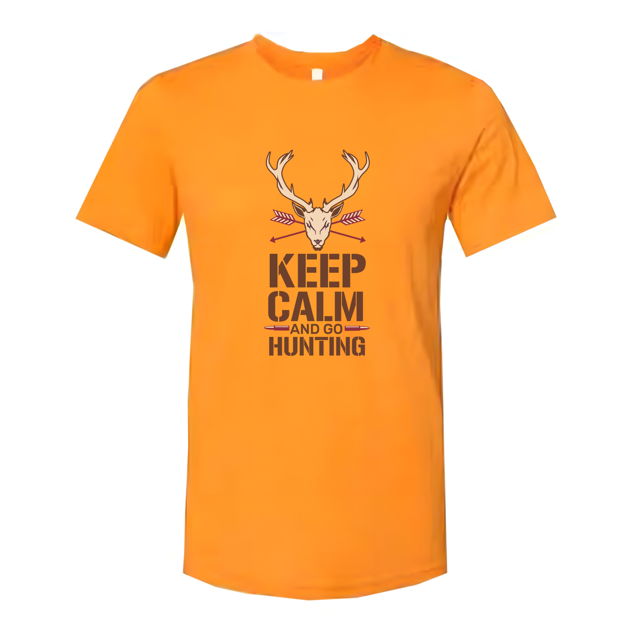Unisex Hunting T Shirt With Deer Head Graphic And Keep Calm Theme For Outdoor Enthusiasts