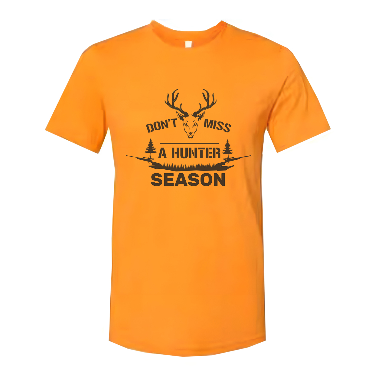 Don't Miss A Hunter Season Deer Head Graphic T Shirt With Rifle Silhouette For Outdoor Enthusiasts
