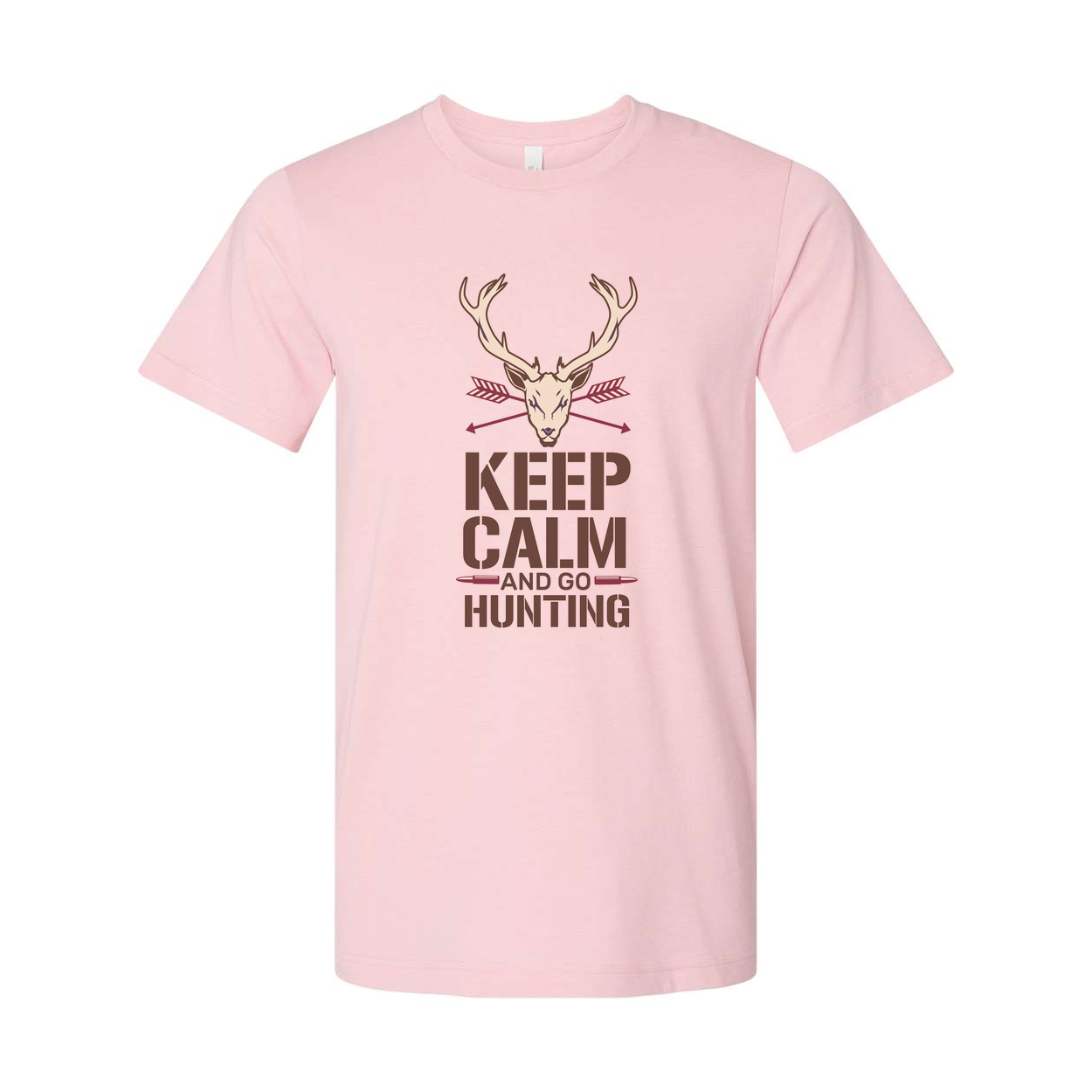 Unisex Hunting T Shirt With Deer Head Graphic And Keep Calm Theme For Outdoor Enthusiasts