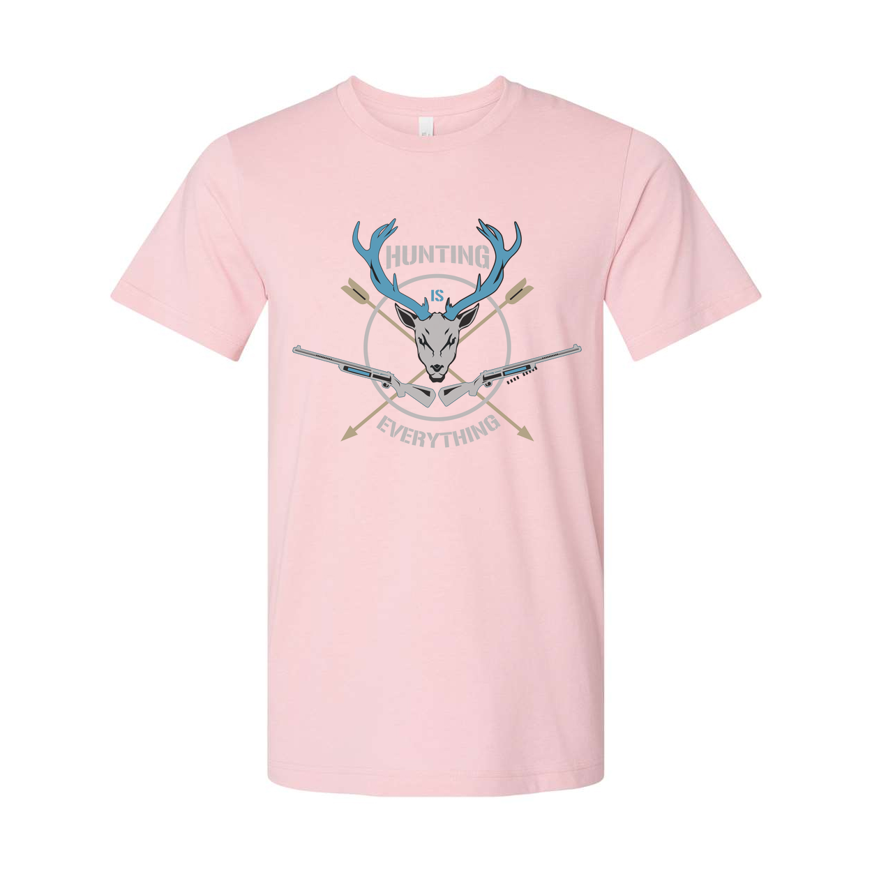 Hunting Is Everything Unisex Graphic T Shirt With Deer Head And Rifles Design For Outdoors