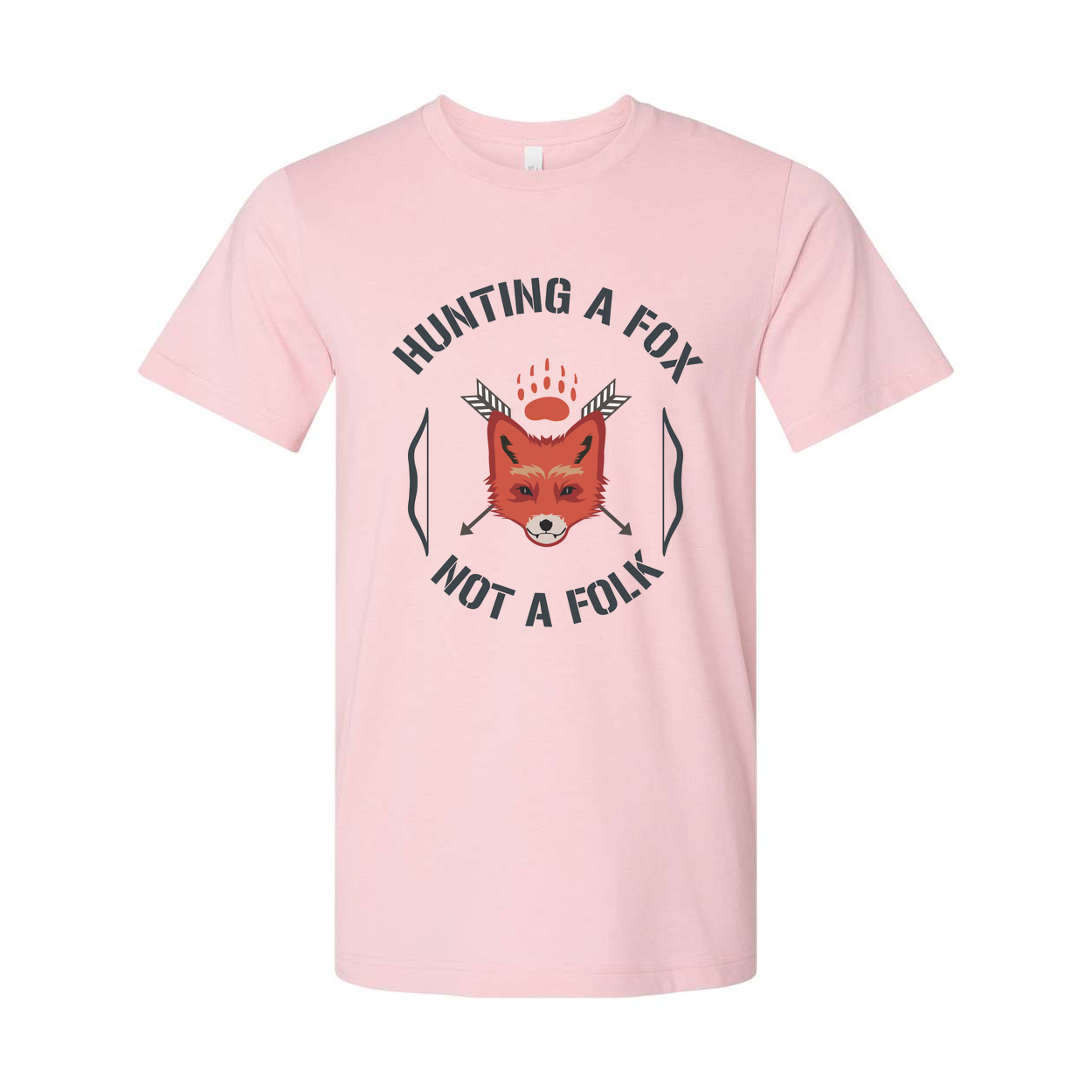Graphic Tee Hunting A Fox Not A Folk Featuring A Red Fox Head With Arrows Emblem