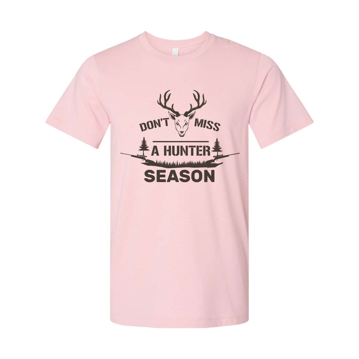 Don't Miss A Hunter Season Deer Head Graphic T Shirt With Rifle Silhouette For Outdoor Enthusiasts
