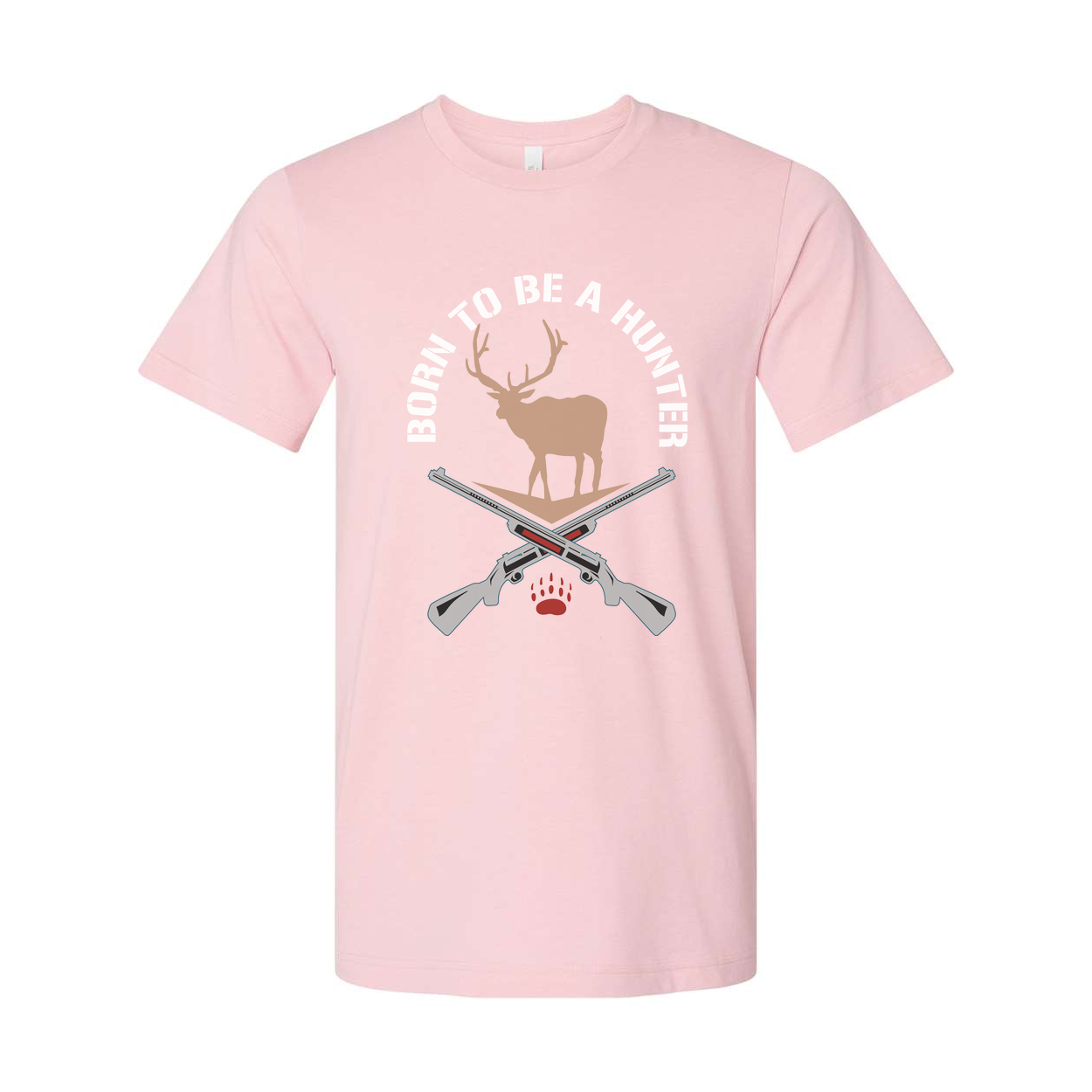 Born To Be A Hunter Deer Silhouette With Crossed Rifles Unisex T Shirt