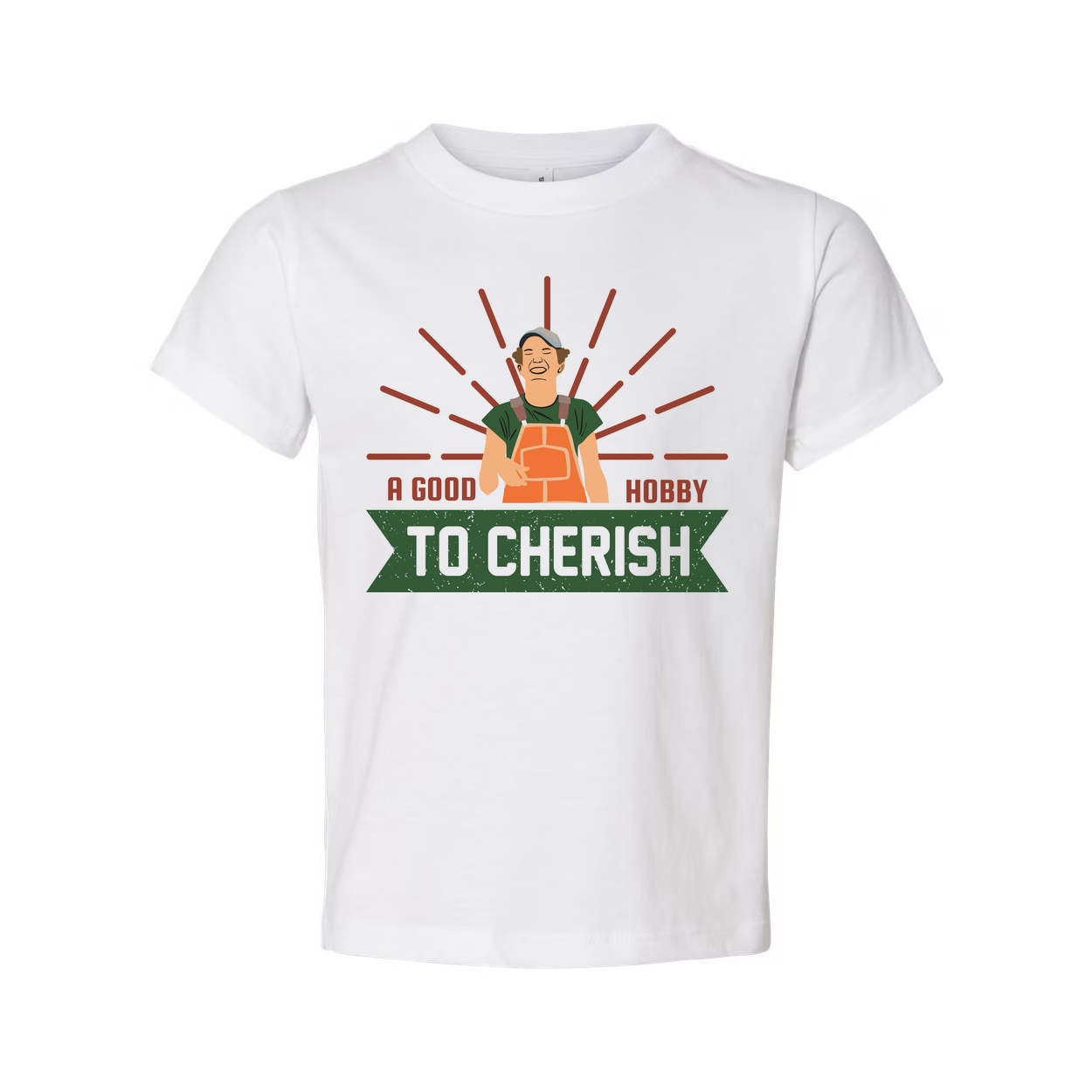 Unisex Gardening T Shirt With A Good Hobby To Cherish Gardener Illustration In Apron