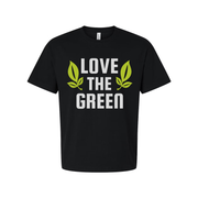 Love The Green Unisex Gardening Tee With Leaf Print Design For Eco Conscious Wear All Day Comfort