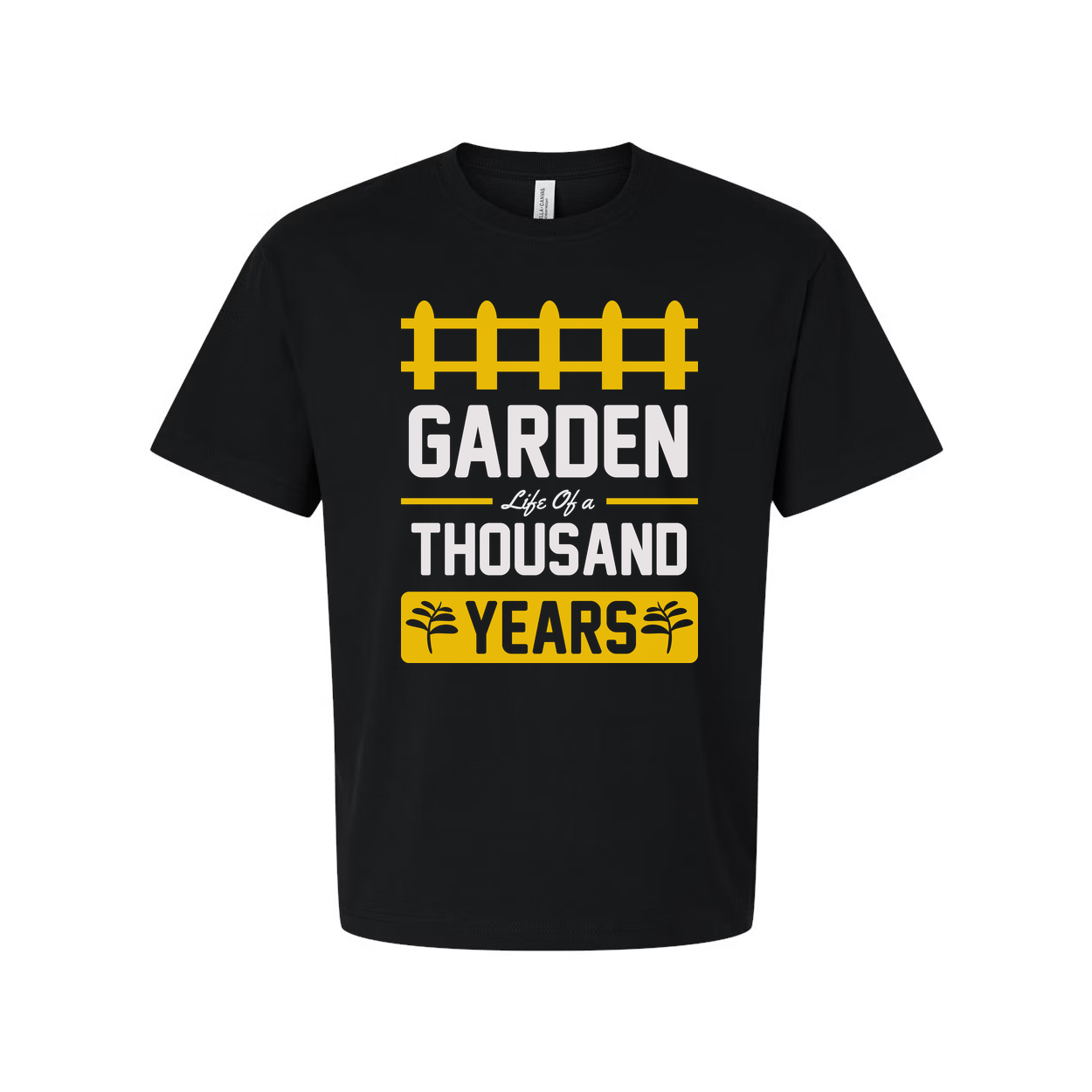 Garden Life Of A Thousand Years Unisex Graphic T Shirt With Fence Motif For Garden Lovers