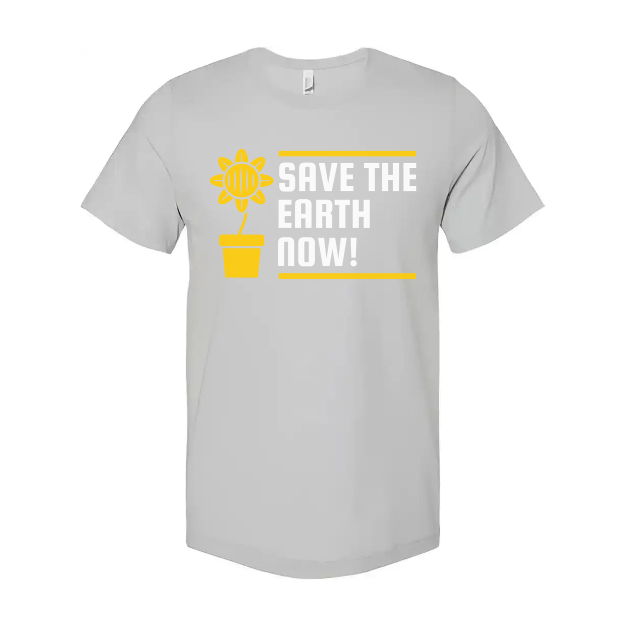 Sunflower Graphic T Shirt For Unisex Garden Lovers Save The Earth Now With Plant Pot Design
