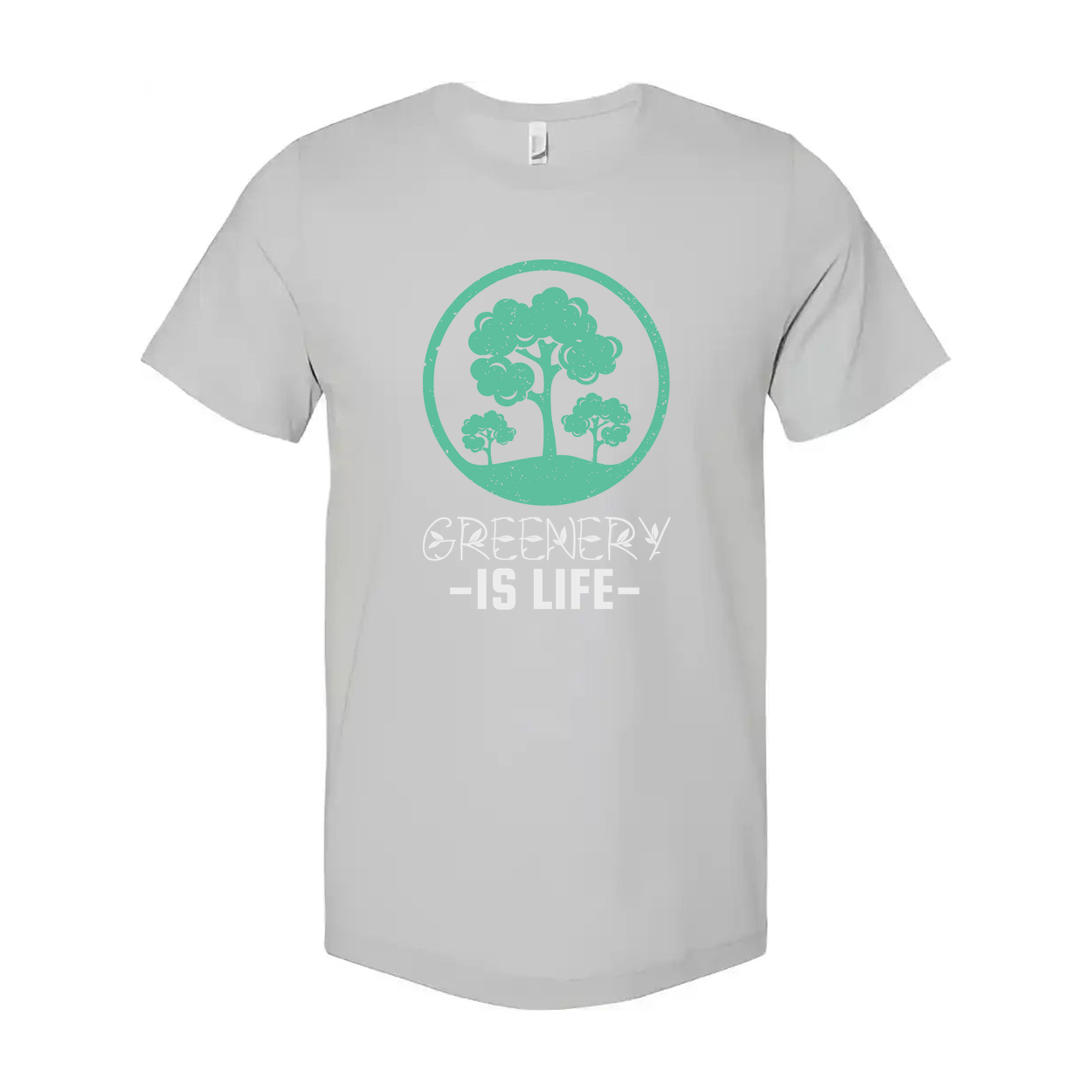 Unisex Gardening Tee With Circular Tree Emblem Print On Front Featuring Nature Themed Artwork