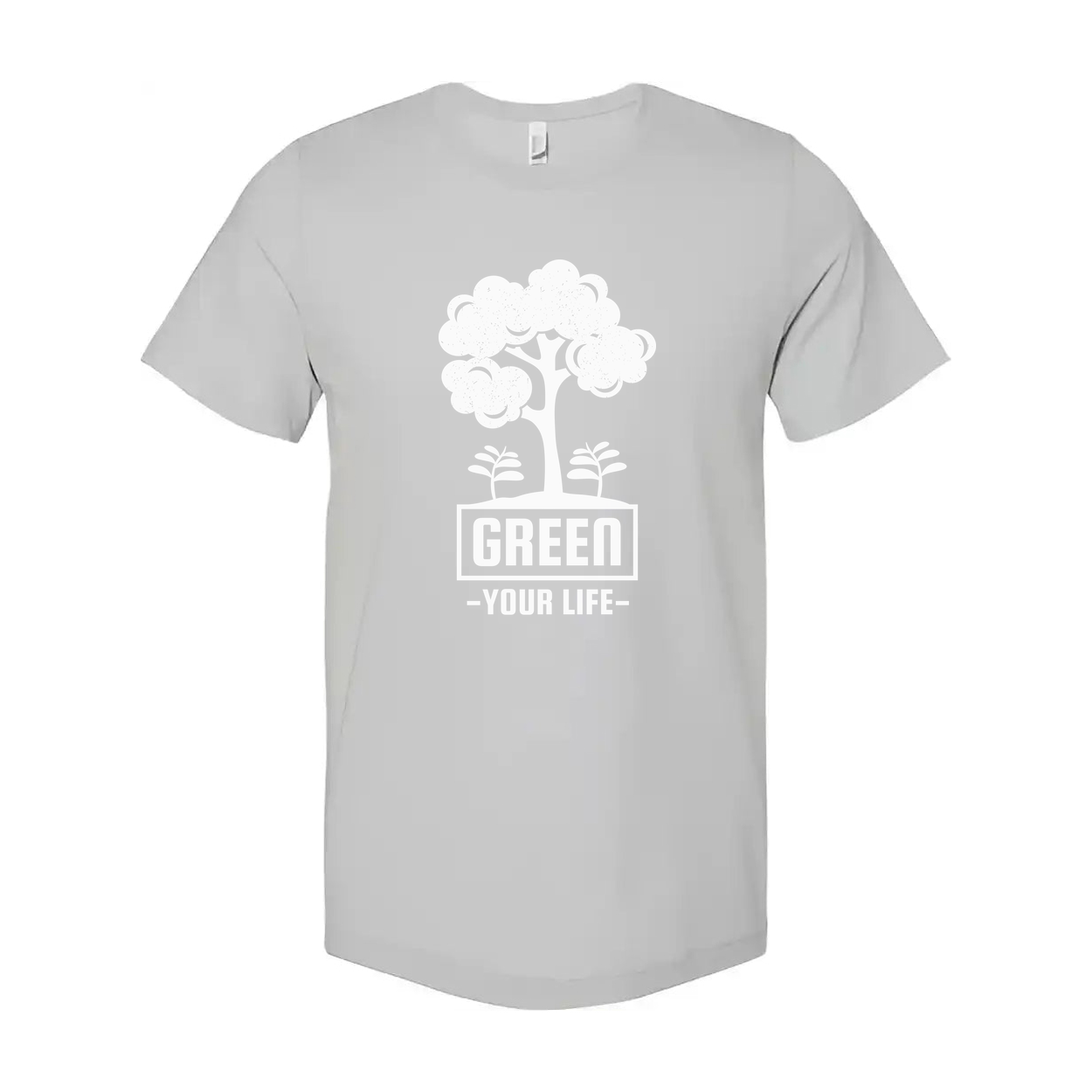 Gardening Themed Unisex T Shirt With Tree And Plant Graphic And Green Your Life Message