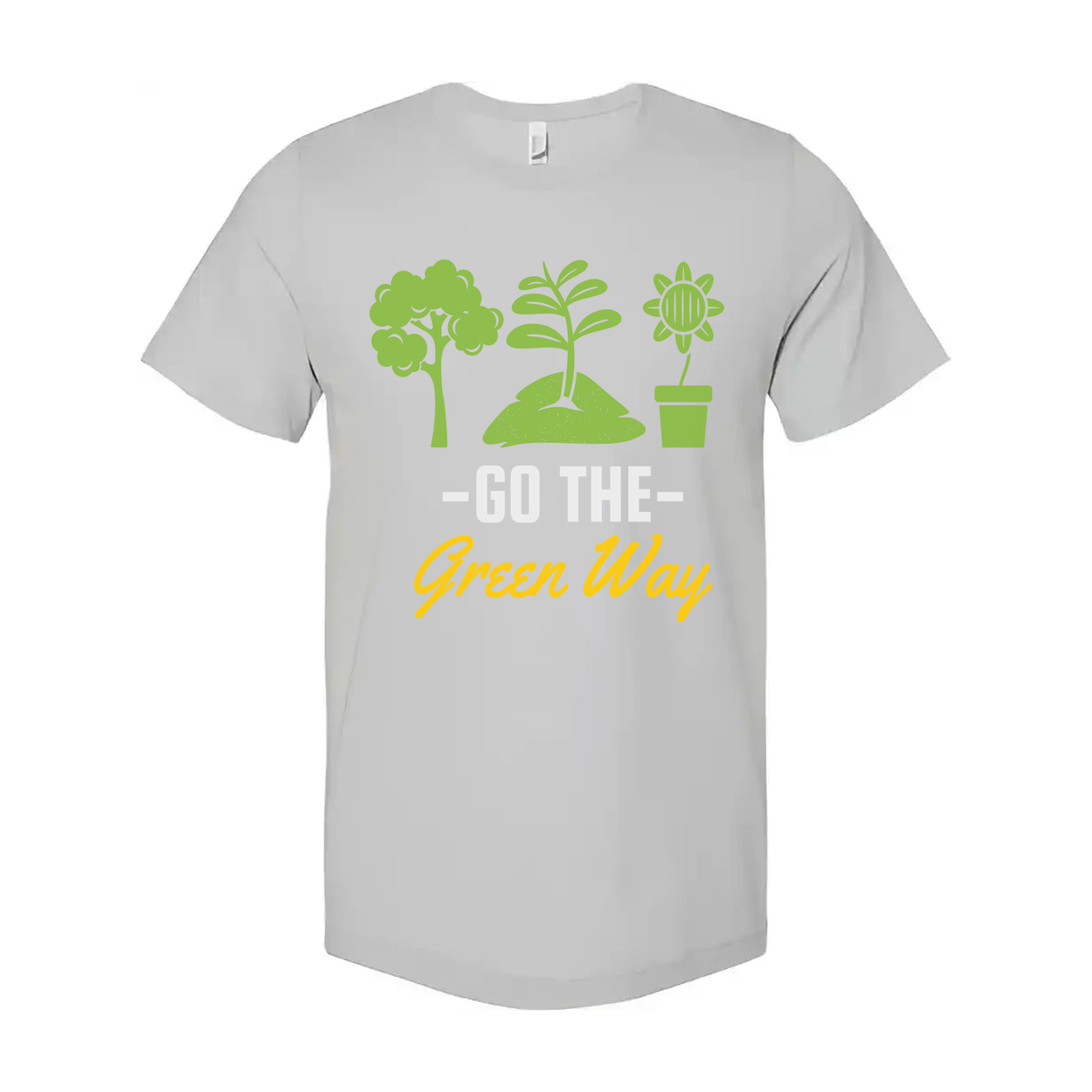 Gardening Unisex T Shirt With Go The Green Way Nature Inspired Plant And Sun Graphics Tee