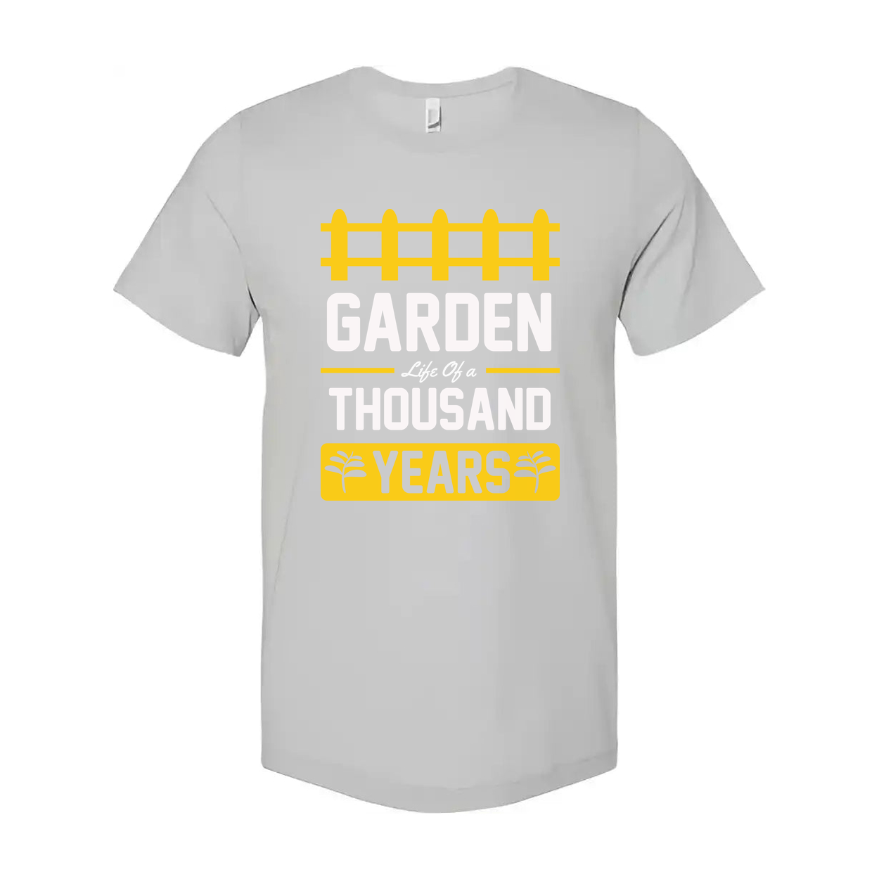 Garden Life Of A Thousand Years Unisex Graphic T Shirt With Fence Motif For Garden Lovers
