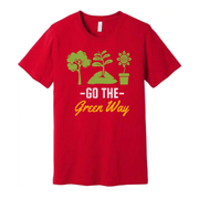 Gardening Unisex T Shirt With Go The Green Way Nature Inspired Plant And Sun Graphics Tee