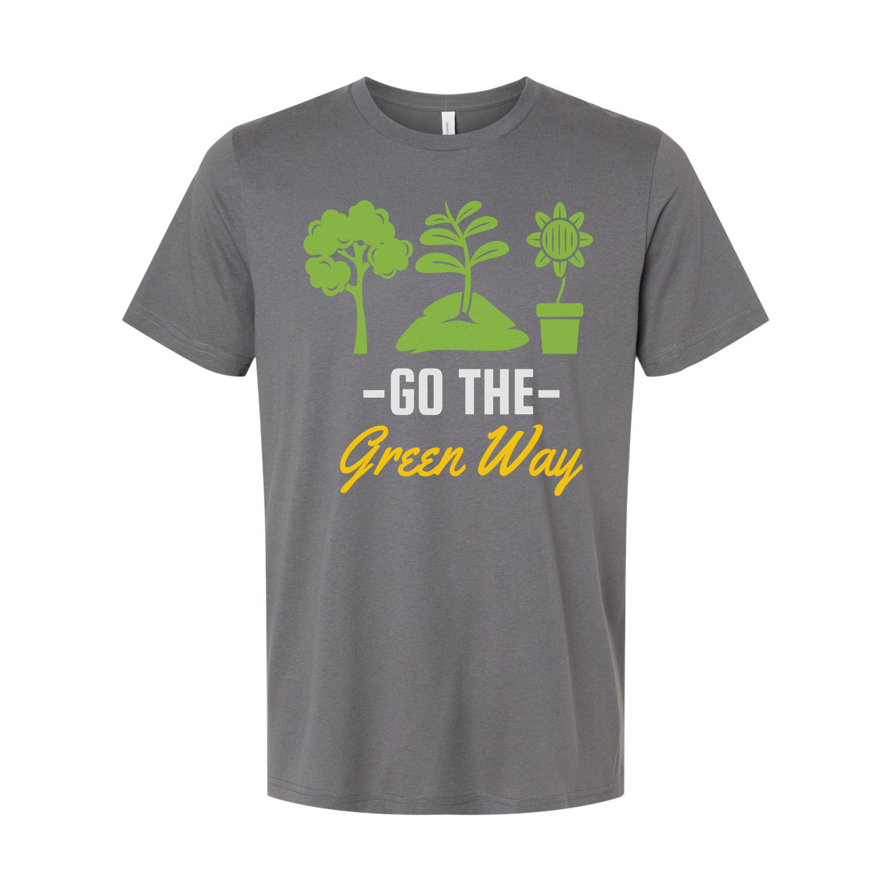 Gardening Unisex T Shirt With Go The Green Way Nature Inspired Plant And Sun Graphics Tee