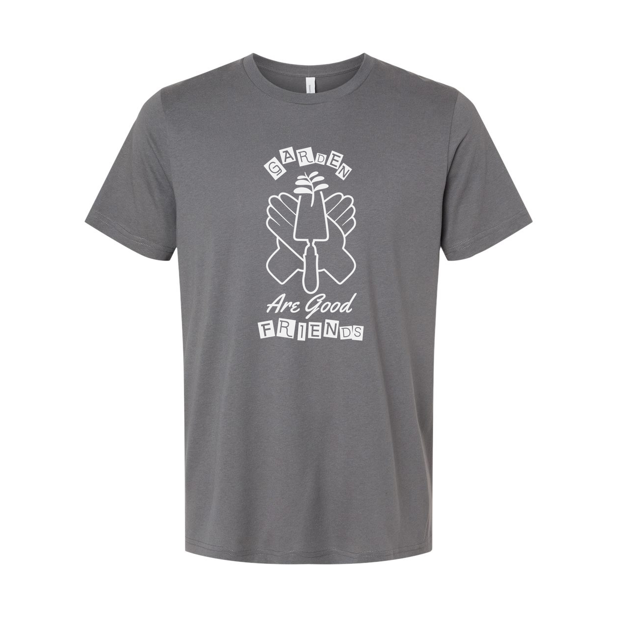 Gardening Are Good Friends Graphic Unisex T Shirt With Plant And Shovel Design For Garden Lovers