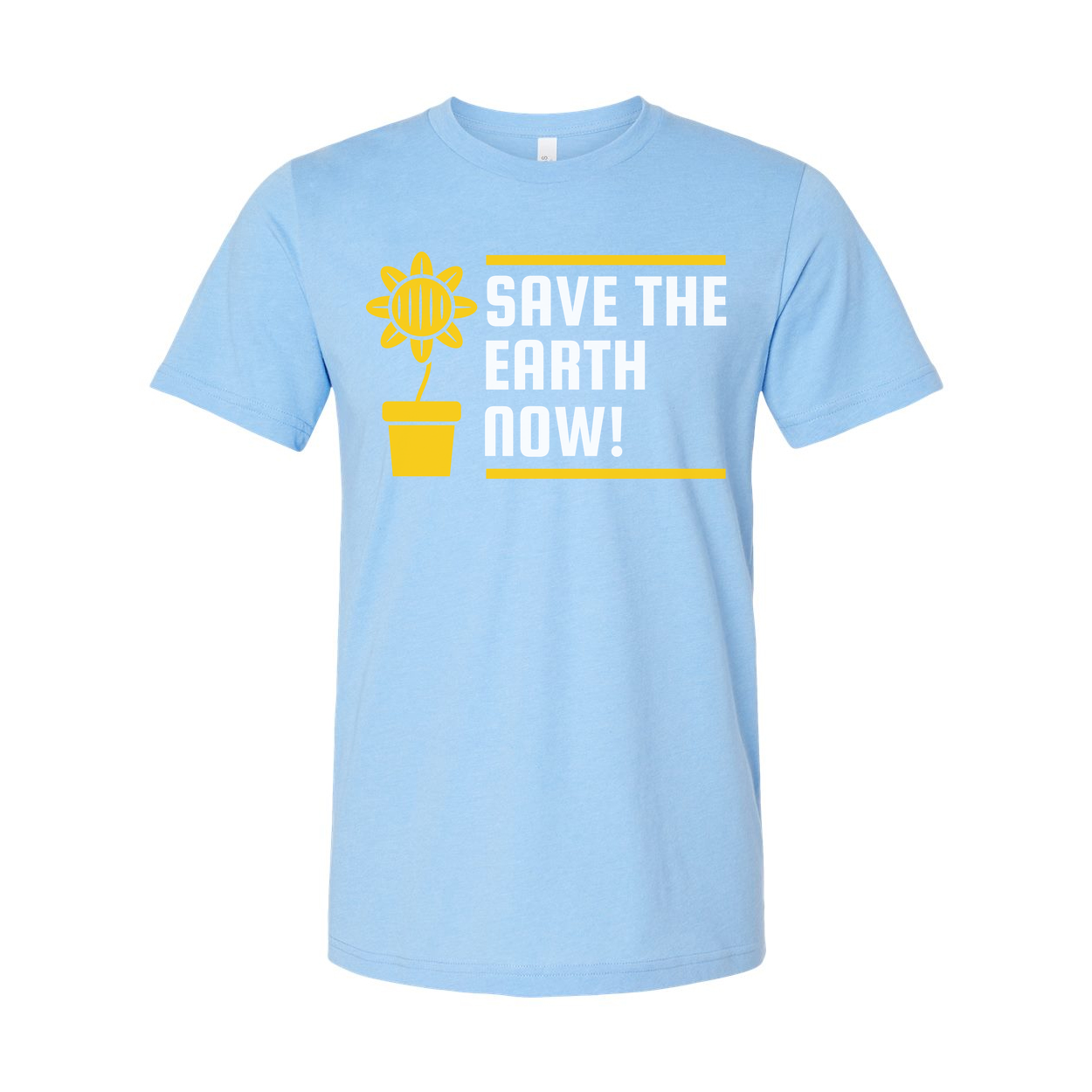 Sunflower Graphic T Shirt For Unisex Garden Lovers Save The Earth Now With Plant Pot Design