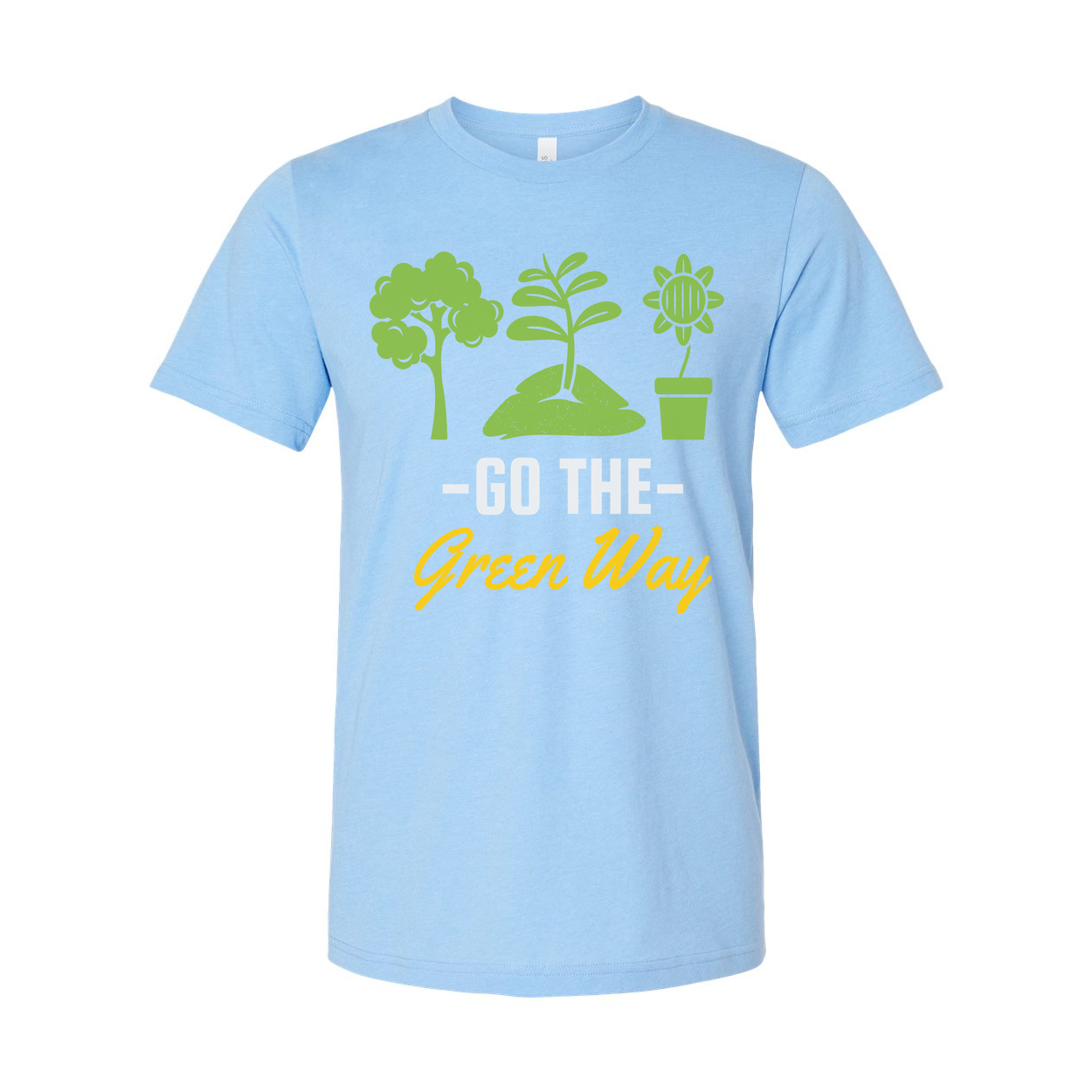 Gardening Unisex T Shirt With Go The Green Way Nature Inspired Plant And Sun Graphics Tee