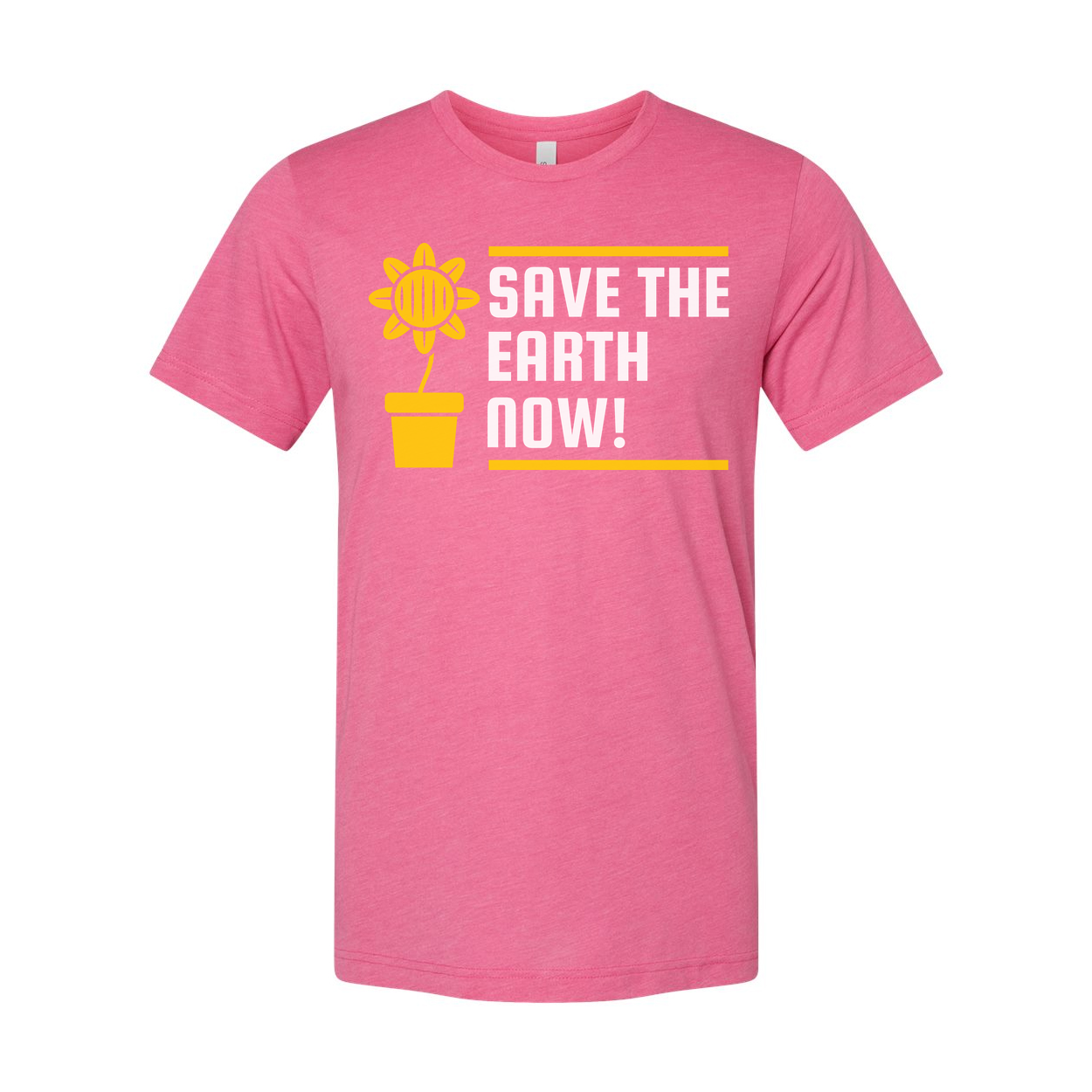 Sunflower Graphic T Shirt For Unisex Garden Lovers Save The Earth Now With Plant Pot Design