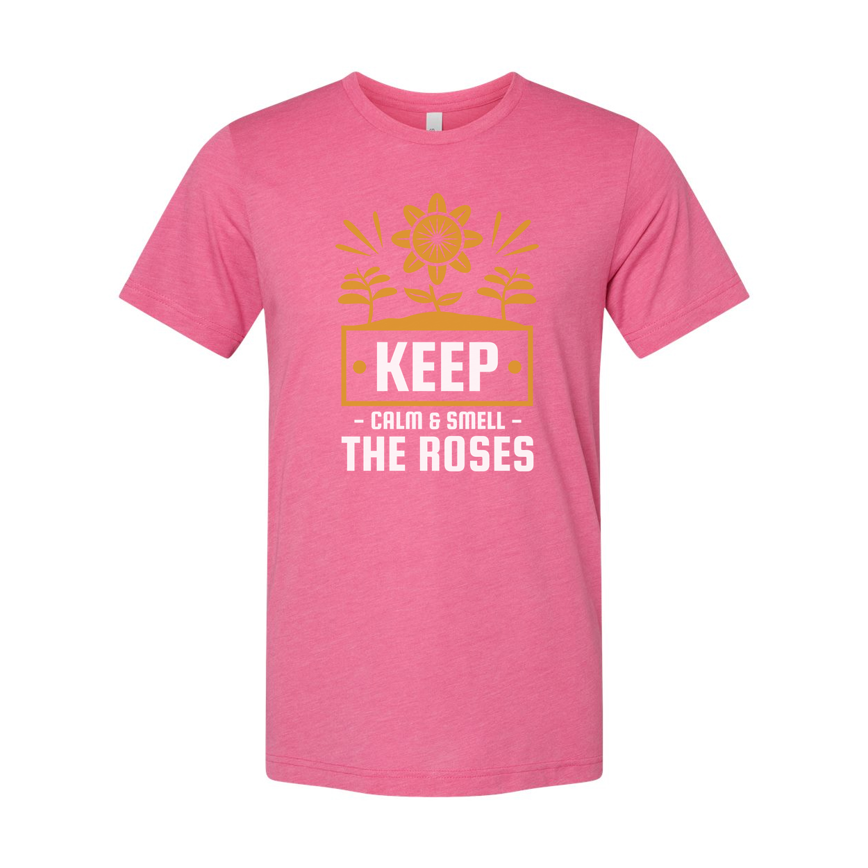 Unisex Gardening T Shirt With Keep Calm And Smell The Roses Sunflower Floral Graphic