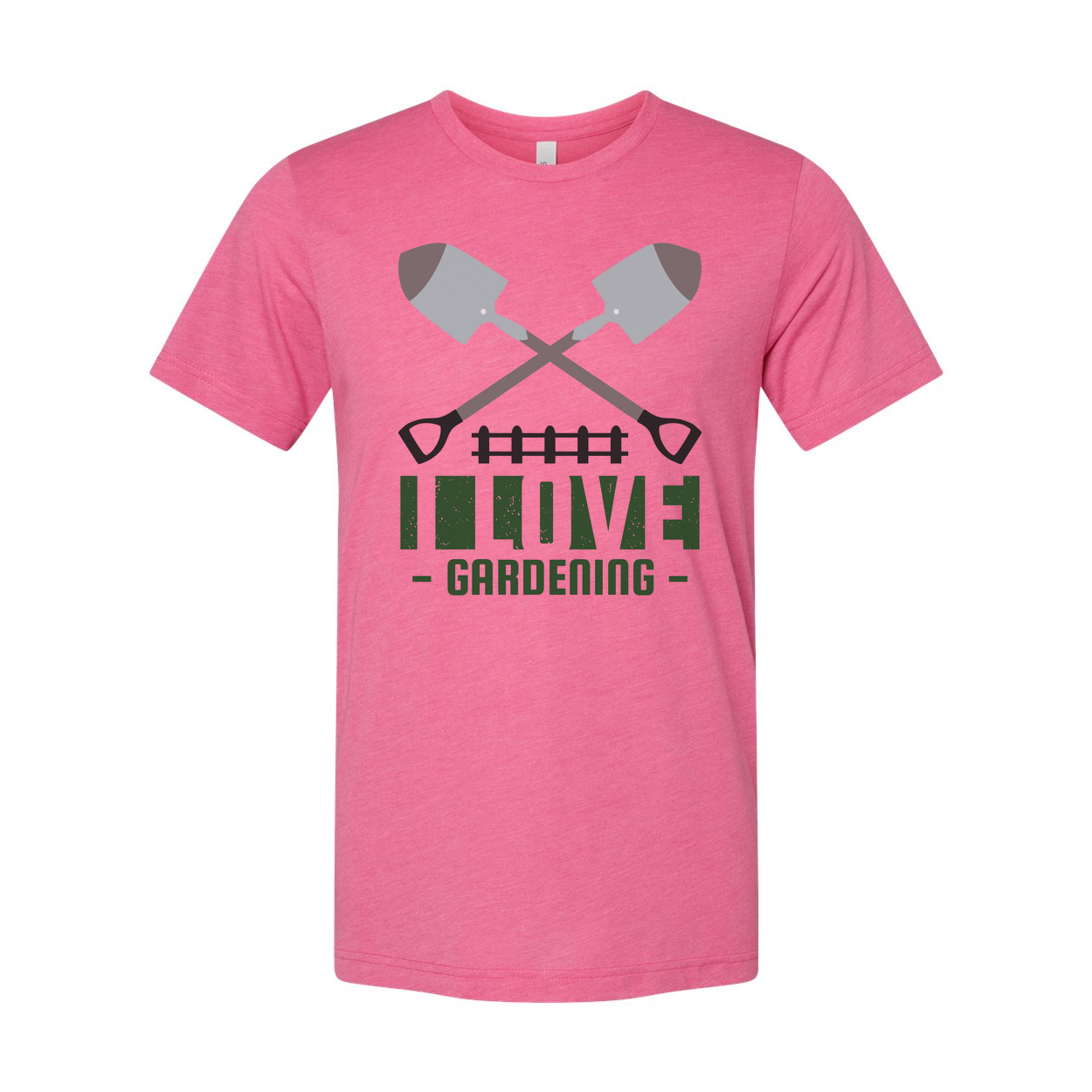 Unisex Gardening T Shirt With Crossed Shovels Emblem And Love Gardening Graphic Artwork